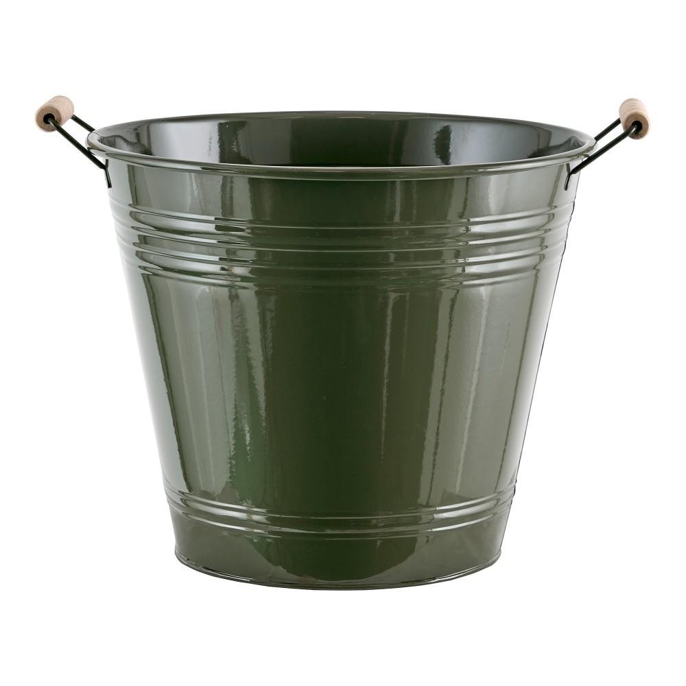 SECCHIO METALLO H.28 CM. VERDE